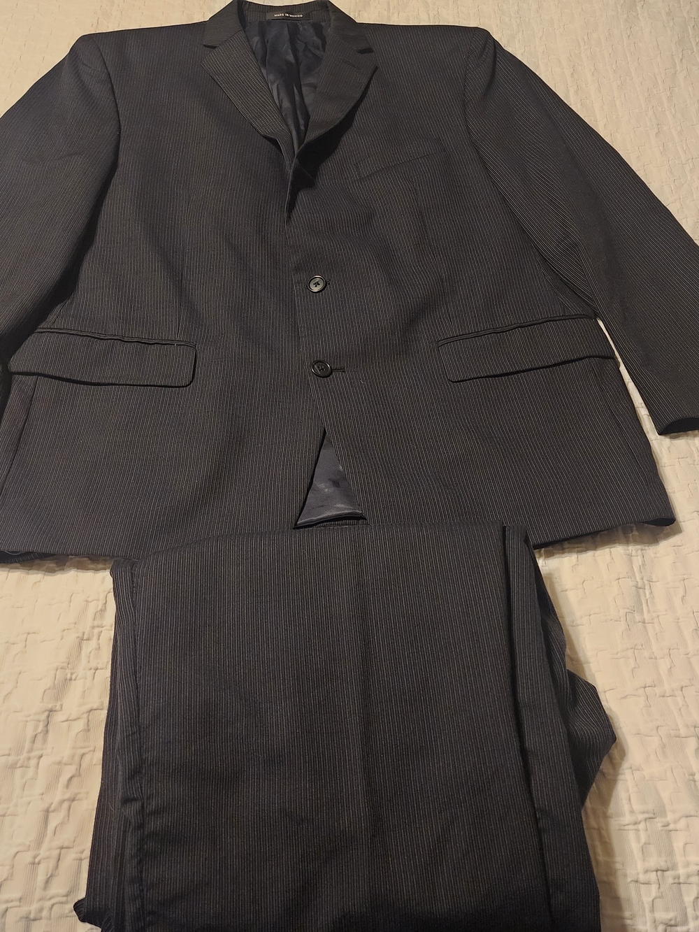 Calvin Klein Men's Navy Pinstripe Suit